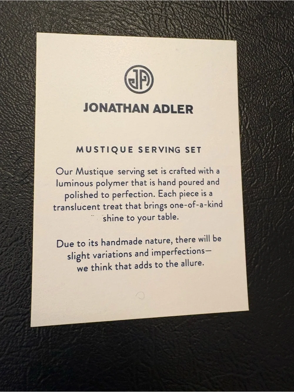 Jonathan Adler Blue and White Marble Resin Serving utensils-NIB